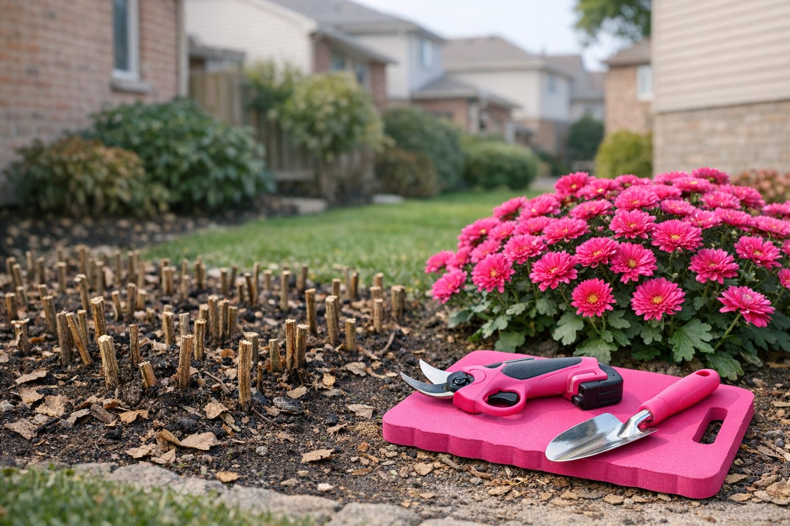 What to Cut Back in Your Garden Beds, and What to Leave Standing. Illustration.