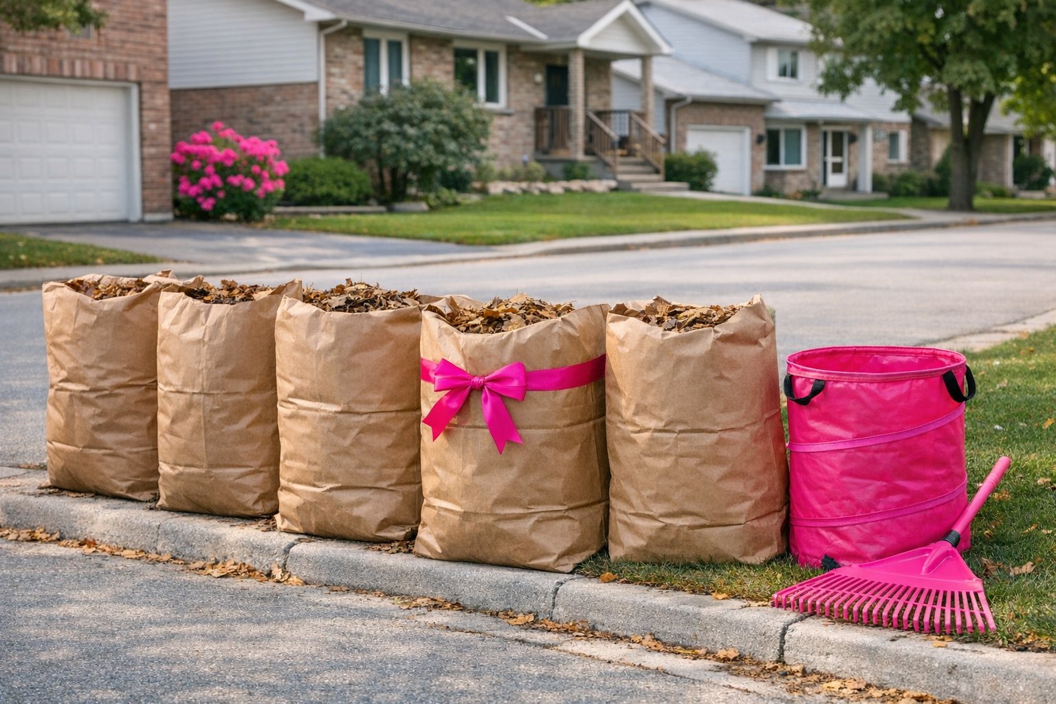Where Your Leaves Can Actually Go in Kitchener This Fall. Illustration.